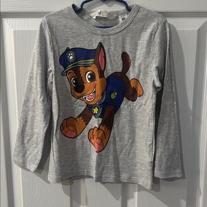 H&M Gray Long Sleeve Shirt with Cartoon Dog